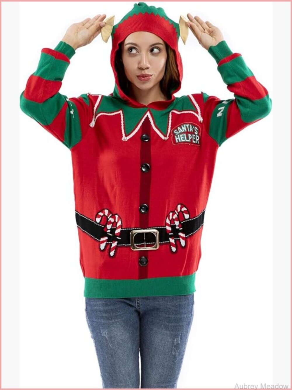 Unisex Ugly Christmas Sweater Novelty Santa Pullover Hoodie Festive Party